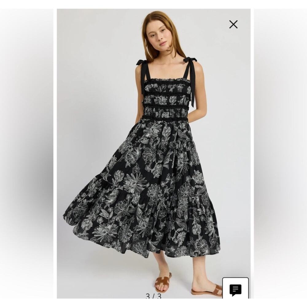 En Saison Magdalen Cotton Midi Dress Size X Small